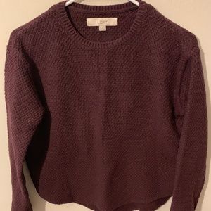 Loft Ann Taylor Burgundy Sweater with rounded base